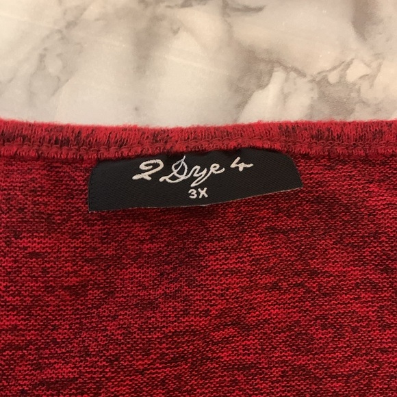 💰NWT 2 DYE 4 Burgundy Lightweight Knit Sweater 3X - Picture 8 of 10